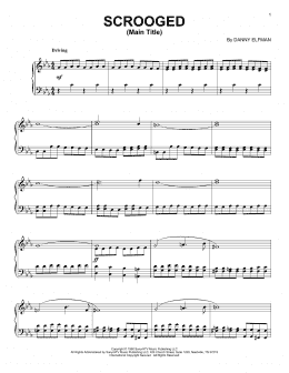 page one of Scrooged Main Title (Piano Solo)