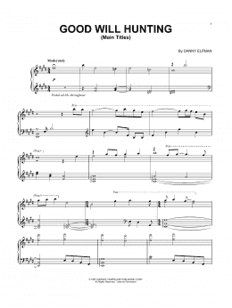 page one of Good Will Hunting (Main Titles) (Piano Solo)