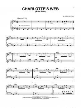 page one of Charlotte's Web Main Title (Piano Solo)