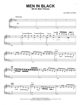 page one of M.I.B. Main Theme (Piano Solo)