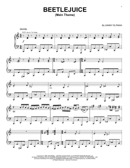 page one of Beetlejuice (Main Theme) (Piano Solo)