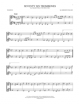 page one of Seventy Six Trombones (Trumpet Duet)