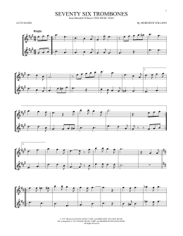 page one of Seventy Six Trombones (Alto Sax Duet)