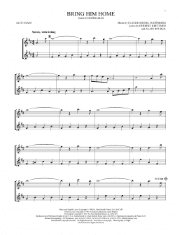 page one of Bring Him Home (Alto Sax Duet)
