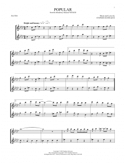 page one of Popular (from Wicked) (Flute Duet)