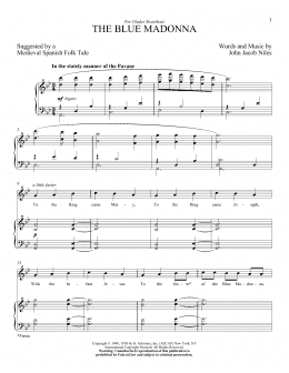 page one of The Blue Madonna (Piano & Vocal)