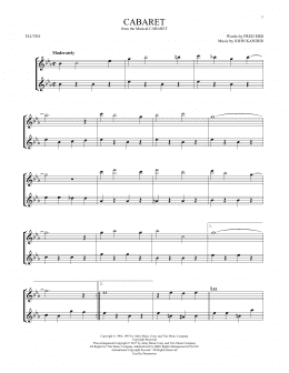 page one of Cabaret (Flute Duet)