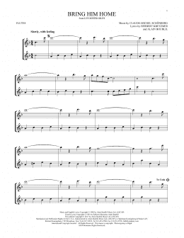 page one of Bring Him Home (Flute Duet)