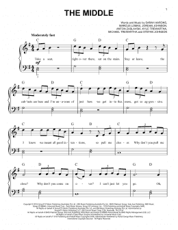 page one of The Middle (Very Easy Piano)