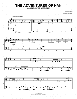 page one of The Adventures Of Han (from Solo: A Star Wars Story) (Easy Piano)