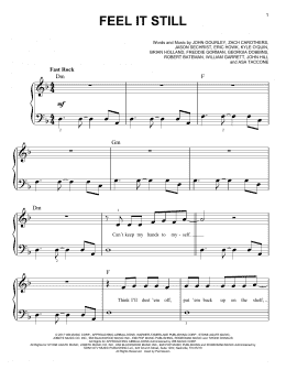 page one of Feel It Still (Very Easy Piano)