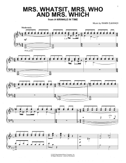 page one of Mrs. Whatsit, Mrs. Who and Mrs. Which (from A Wrinkle In Time) (Piano Solo)