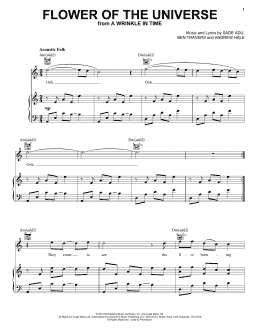 page one of Flower Of The Universe (from A Wrinkle In Time) (Piano, Vocal & Guitar Chords (Right-Hand Melody))