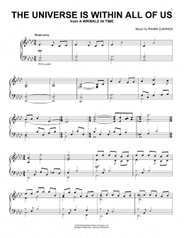 page one of The Universe Is Within All Of Us (from A Wrinkle In Time) (Piano Solo)