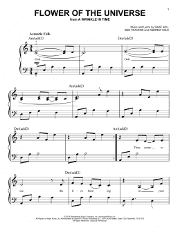 page one of Flower Of The Universe (from A Wrinkle In Time) (Easy Piano)