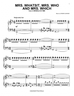 page one of Mrs. Whatsit, Mrs. Who and Mrs. Which (from A Wrinkle In Time) (Easy Piano)