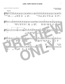 page one of Lord, I Hope This Day Is Good (Lead Sheet / Fake Book)