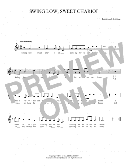 page one of Swing Low, Sweet Chariot (Ocarina)