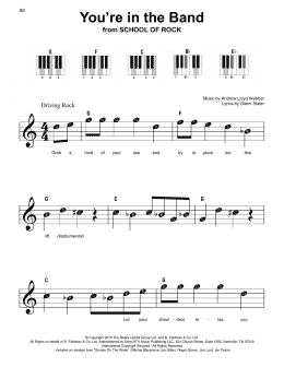 page one of You're In The Band (from School of Rock: The Musical) (Super Easy Piano)