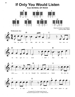 page one of If Only You Would Listen (from School of Rock: The Musical) (Super Easy Piano)