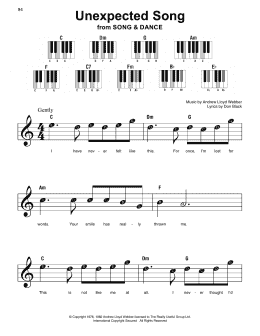 page one of Unexpected Song (from Song & Dance) (Super Easy Piano)