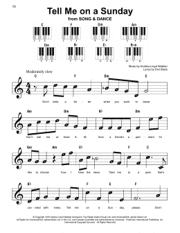 page one of Tell Me On A Sunday (Super Easy Piano)
