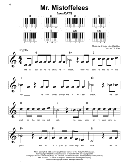 page one of Mr. Mistoffelees (from Cats) (Super Easy Piano)