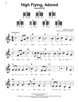 page one of High Flying, Adored (Super Easy Piano)