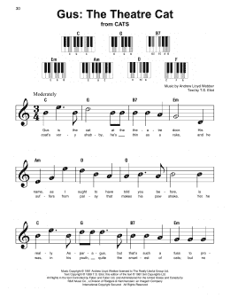page one of Gus: The Theatre Cat (from Cats) (Super Easy Piano)