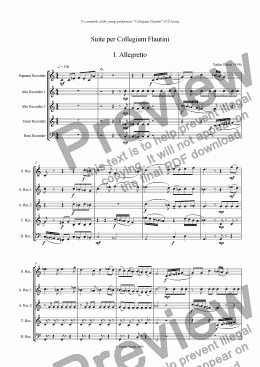 page one of Suite per Collegium Flautini
