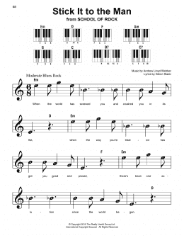 page one of Stick It To The Man (from School of Rock: The Musical) (Super Easy Piano)