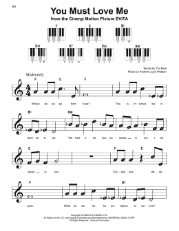 page one of You Must Love Me (Super Easy Piano)