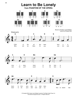 page one of Learn To Be Lonely (Super Easy Piano)