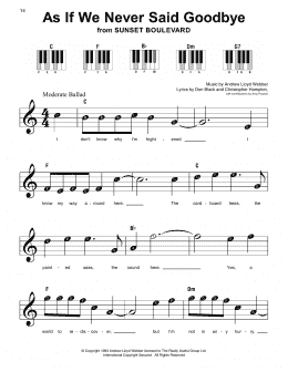 page one of As If We Never Said Goodbye (from Sunset Boulevard) (Super Easy Piano)