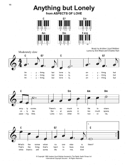 page one of Anything But Lonely (from Aspects Of Love) (Super Easy Piano)