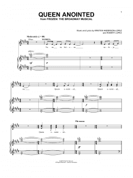 page one of Queen Anointed (Piano & Vocal)