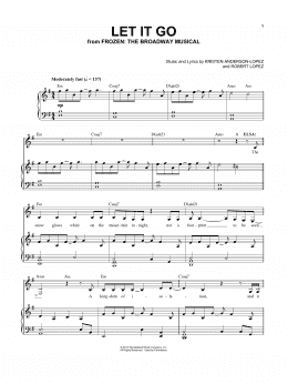 page one of Let It Go (from Frozen: The Broadway Musical) (Piano & Vocal)