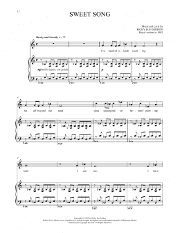 page one of Sweet Song (Piano & Vocal)
