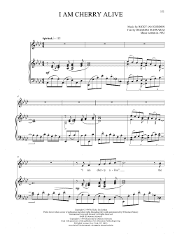 page one of I Am Cherry Alive (Piano & Vocal)