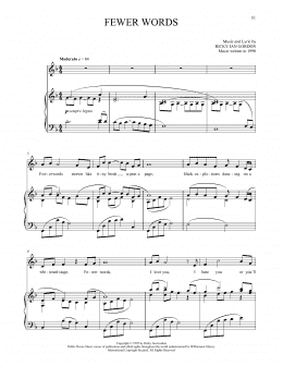 page one of Fewer Words (Piano & Vocal)