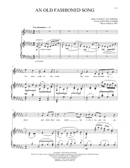 page one of An Old Fashioned Song (Piano & Vocal)