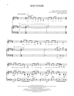 page one of Souvenir (Piano & Vocal)