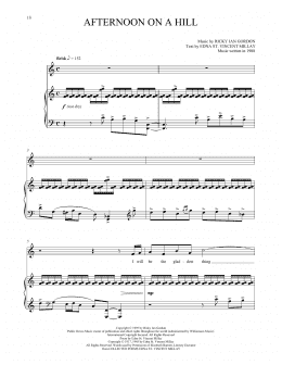 page one of Afternoon On A Hill (Piano & Vocal)