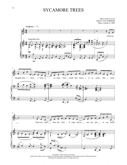 page one of Sycamore Trees (Piano & Vocal)