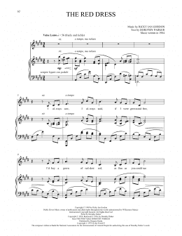 page one of The Red Dress (Piano & Vocal)