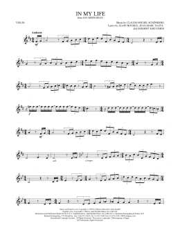 page one of In My Life (Violin Solo)