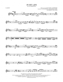 page one of In My Life (Clarinet Solo)