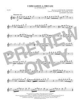 page one of I Dreamed A Dream (Flute Solo)