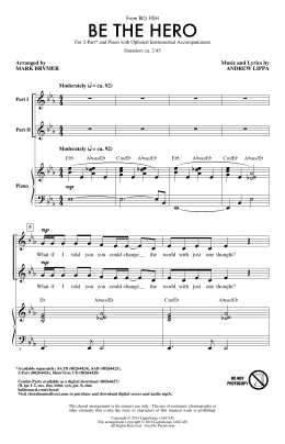page one of Be The Hero (2-Part Choir)