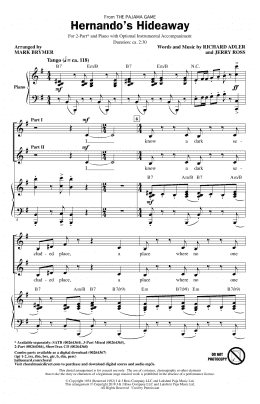 page one of Hernando's Hideaway (arr. Mark Brymer) (2-Part Choir)